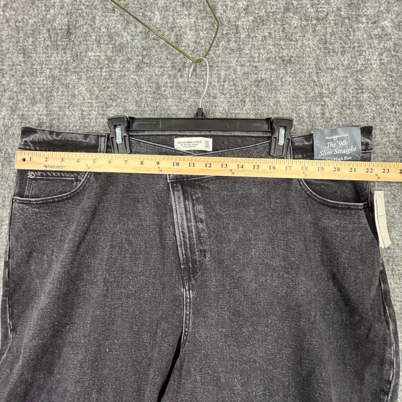 Abercrombie Fitch Jeans Womens 36/22L 90s Slim Straight Ultra High Waist Curve - Picture 7 of 11